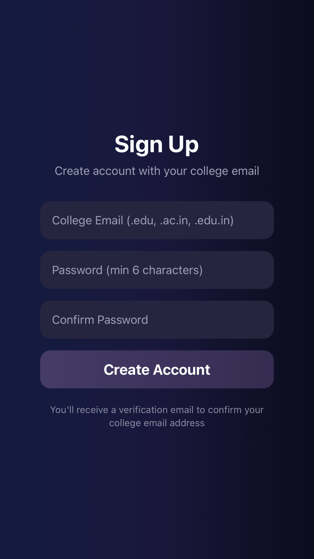 Sign up flow